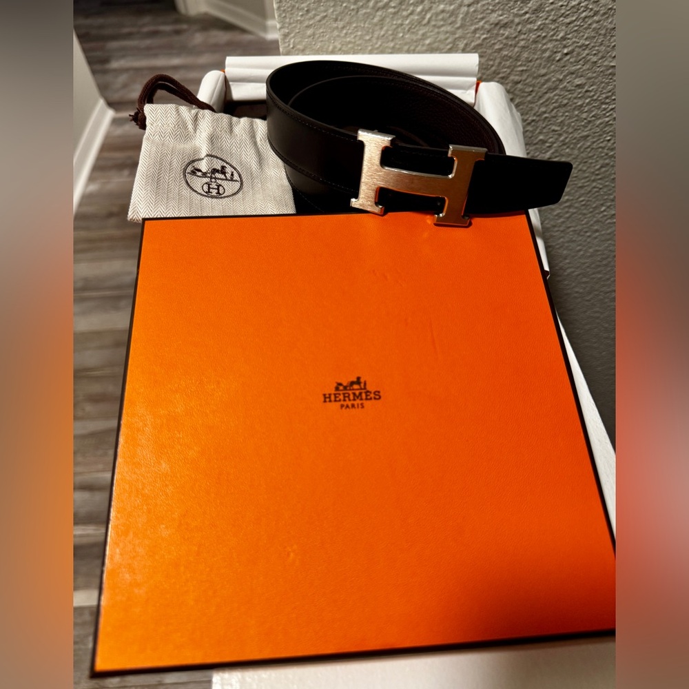 Hermes H belt buckle & Reversible leather strap 32 mm